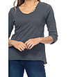 Памучна дамска блуза в сив цвят-2 снимка