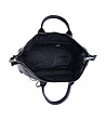 Черна дамска пътна чанта от естествена кожа -3 снимка