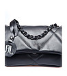 Черна дамска чанта с декоративни шевове Kika-3 снимка