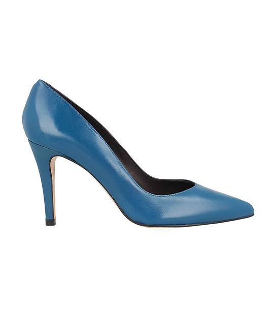 Елегантни дамски кожени обувки в син нюанс Daneta снимка
