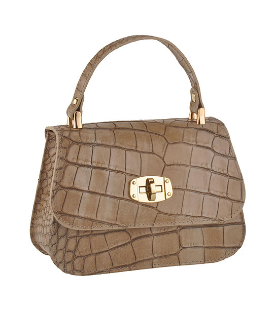 Дамска чанта от естествена кожа Astore в цвят таупе снимка