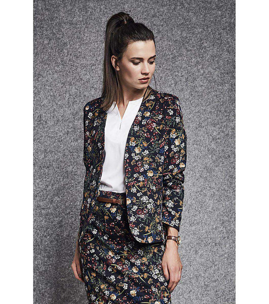 Многоцветно дамско памучно сако без закопчаване Giana снимка