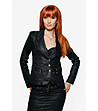 Черно дамско сако с памук-0 снимка
