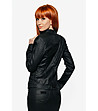 Черно дамско сако с памук-1 снимка