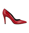 Елегантни дамски кожени обувки в червено Daneta-0 снимка
