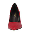 Елегантни дамски кожени обувки в червено Daneta-3 снимка