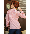 Розова дамска блуза с дантела -1 снимка