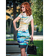 Многоцветна рокля с принт Лилия -1 снимка