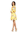Жълта рокля с флорален принт Futura-2 снимка