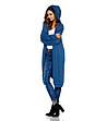 Дълга дамска жилетка с качулка в синьо Felicity-2 снимка