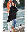Дълъг дамски пуловер в черно Melissa-3 снимка
