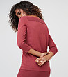 Дамски пуловер с естествени влакна в червено Selena-1 снимка