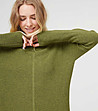 Дамски пуловер в цвят маслина Amina-2 снимка