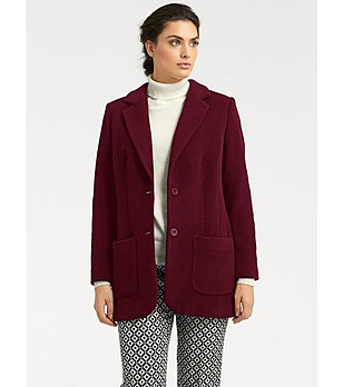 Дамско сако с вълна в цвят бордо Rikita снимка
