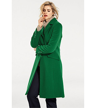 Дамско палто с вълна в зелен нюанс Gloria снимка