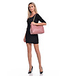 Розова дамска кожена чанта Alex-4 снимка