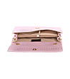 Розова дамска клъч чанта от естествена кожа Lorrain-3 снимка