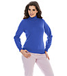Дамски памучен син пуловер Denni-0 снимка