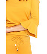 Жълта памучна рокля с връзка Aria-3 снимка