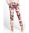 Дамски панталон в цвят екрю с флорален принт Elma-0 снимка