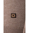 Памучен мъжки пуловер в светлокафяво Alister-4 снимка