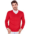 Червен мъжки памучен пуловер Casey-2 снимка