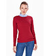 Червен памучен дамски пуловер Daneta-0 снимка