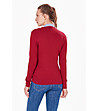 Червен памучен дамски пуловер Daneta-1 снимка