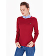 Червен памучен дамски пуловер Daneta-2 снимка