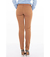 Дамски памучен панталон в цвят коняк Linela-1 снимка