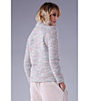Дамски пуловер в меланж на сиво и розово Nona-1 снимка