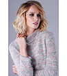 Дамски пуловер в меланж на сиво и розово Nona-3 снимка
