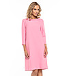 Розова рокля със 7/8 ръкави Elrica-2 снимка