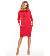 Червена рокля с памук Persy-0 снимка