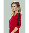 Червена дамска блуза Fabia с дантелени панели-0 снимка