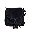 Велурена черна дамска чанта Nara-1 снимка