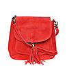 Велурена червена дамска чанта Nara-0 снимка