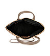 Бежова дамска чанта от естествена кожа с релеф Dolores-3 снимка