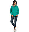 Памучна дамска блуза в зелено Mela-2 снимка