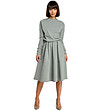 Памучна сива разкроена рокля Daria-0 снимка