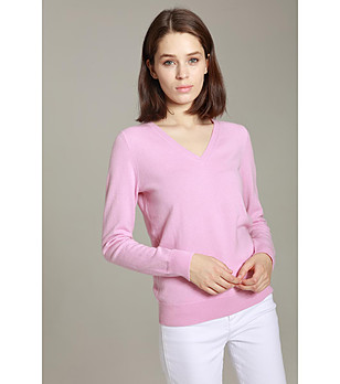 Кашмирен дамски розов пуловер Alda снимка