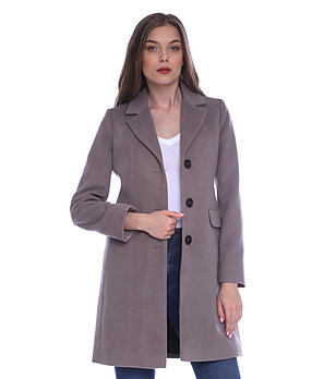 Дамско палто в кафяв нюанс Misha с вълна снимка