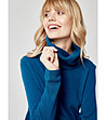 Дамски пуловер с мерино вълна и кашмир Mela в цвят петрол-2 снимка