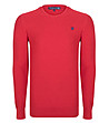 Червен памучен мъжки пуловер с ромбоидни мотиви Smilax-0 снимка