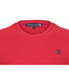 Червен памучен мъжки пуловер с ромбоидни мотиви Smilax-3 снимка
