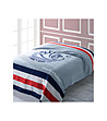 Меко одеяло в синьо, бяло и червено 200х220 см-0 снимка