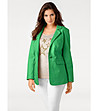 Зелено кожено дамско сако Elif-0 снимка
