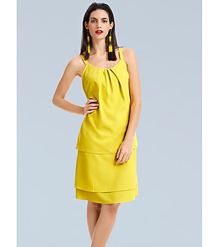 Жълта рокля без ръкави Rubina снимка