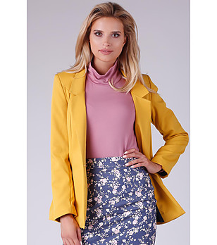 Дамско сако в жълто с подплата Mela снимка