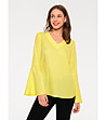 Жълта блуза с разкроени ръкави Jade-0 снимка
